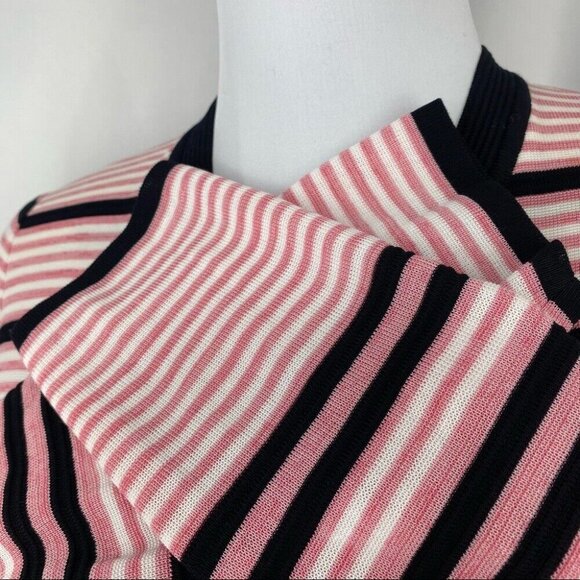 Misook Women's NWT Pink Striped Button Down‎ Long Sleeve Cardigan Sweater XS/C36 - Picture 5 of 10